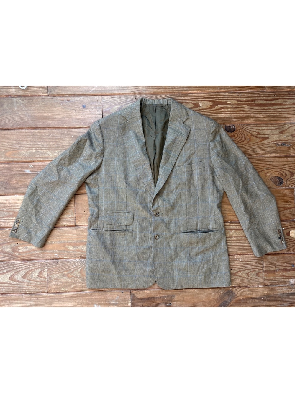 Anderson & Sheppard Savile Row Bespoke Wool Check Blazer Men’s Approx 42S